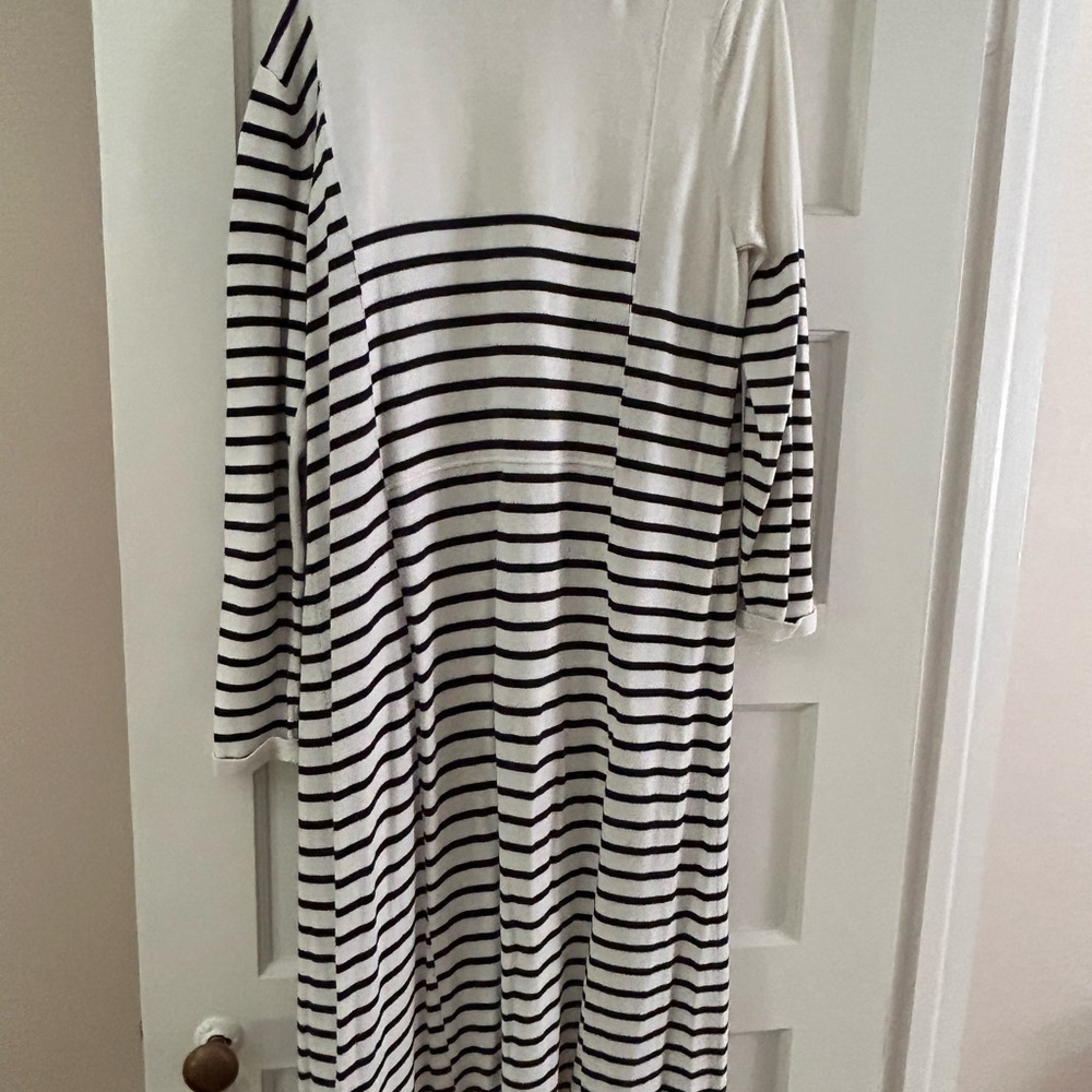 Cano long cream and blue striped cardigan